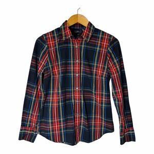 J.Crew Slim Stretch Perfect Shirt Stewart Tartan Plaid Size 4 Christmas Holiday